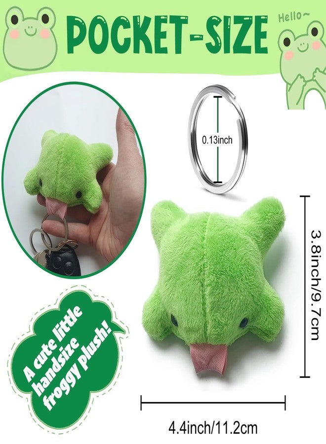 Agromusk Cute Frog Keychain,Kawaii Frog Plush Keychain,Green Frog Purse Bag Charms Funny Frog Decor Car Keys Gifts (Green) - Image 3